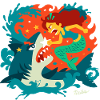 Mermaid versus Shark