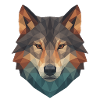 Geometric Wolf Head