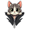 Curious cat behind a zipper