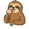 Sloth with cream