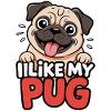 J’aime mon chien carlin Love