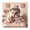 Hérisson mignon avec jouet câlin
