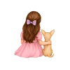 Little brunette girl with chihuah