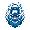 Scuba Diving Diver Motif