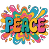 Peace 1960s psychedelic pop-art design