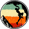 Climber on Sunset Ridge Retro