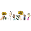 Hände mit Sonnenblumen