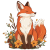 Fuchs mit Blumen