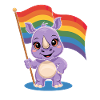 Rhinocéros mignon avec drapeau arc-en-ciel