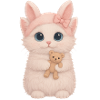Cute fluffy cat with teddy bear