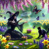 Witch in Spring Meadow