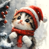 Kawaii Christmas Kitten