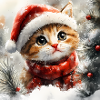 Adorable Christmas Kitten