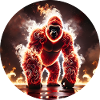 Vuurgorilla in de brandende jungle
