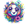Bunter Fußball mit Blumen