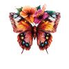 Bunter Schmetterling mit Blumen