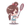 Badminton player comic
