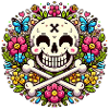 Funny Flower Skull