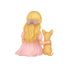 Blonde Girl with Chihuahua Motif
