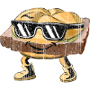 Leberkas Le.Ka.Se.Mi.Gu character with sunglasses