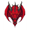 Red Dragon Head Front View