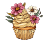 Cupcake mit Blütendekor