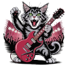 Rocking Cat with Electric Guitar – Wild Music Design