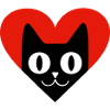 Cat face in heart