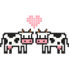 Cow Pixel Love