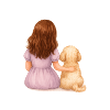Kleines Mädchen mit Hund