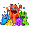 Bunte Schleimmonster