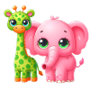 Illustration d’amitié animale mignonne