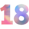 Bunte Zahl 18