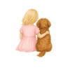 Fille blonde avec chien