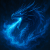 Drache mit bleuen Flammen