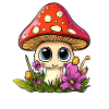 Toadstool with flowers