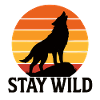 Stay Wild – Retro Wolf Silhouette