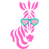 pinkes Zebra mit Sonnenbrille