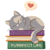 Cat and Books - Purrfect life
