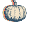 Pumpkin Halloween Retro Line Art