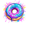 Bunte Donut Explosion