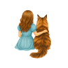 Fille avec chat – Amitié magique