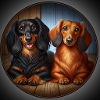 Cute dachshunds together.