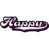 "Happy" pink blue