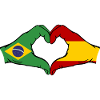 Brazil Spain Hands Heart Shape