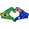 Brazil Australia Hands Heart Shape