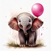 Elefant mit Luftballon