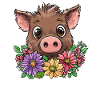 Sanglier à fleurs