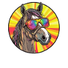 Pferd mit Sonnenbrille