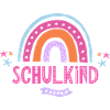 Schulkind Regenbogen Pink für Mädchen Boho